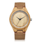New Style Diy Canvas Wooden Quartz Watch With Genuine Leather Strap