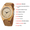 Fashion Design Wooden Quartz Watch , Leather Strap Japan Movement Bamboo Wrist Watch