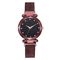 Fashion Sky Dial Quartz Ladies Wrist Watches , Luxury Magnetic Strap Watch