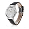 PVD Plated Leather Strap Quartz Watch 3ATM Minimalist Mens Wrist Watch